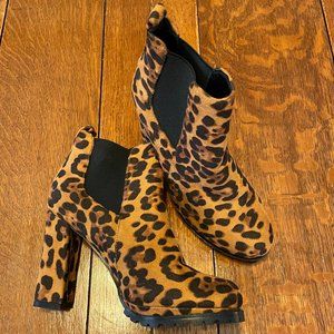 Women's Cheetah Print Heel Boots